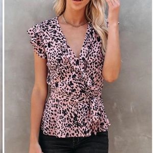 Pink and Black Blouse.  Never worn.  Size small.